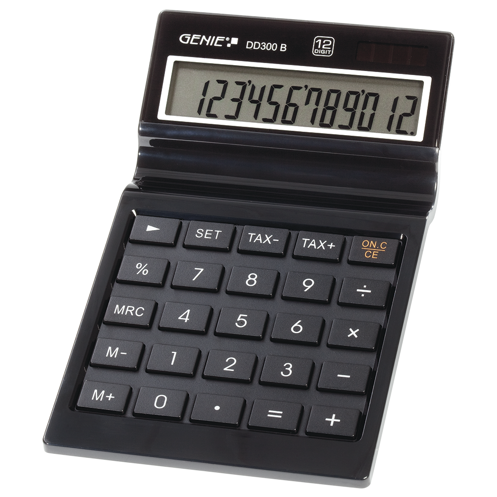 12-digit desktop calculator with dual power (solar and battery)