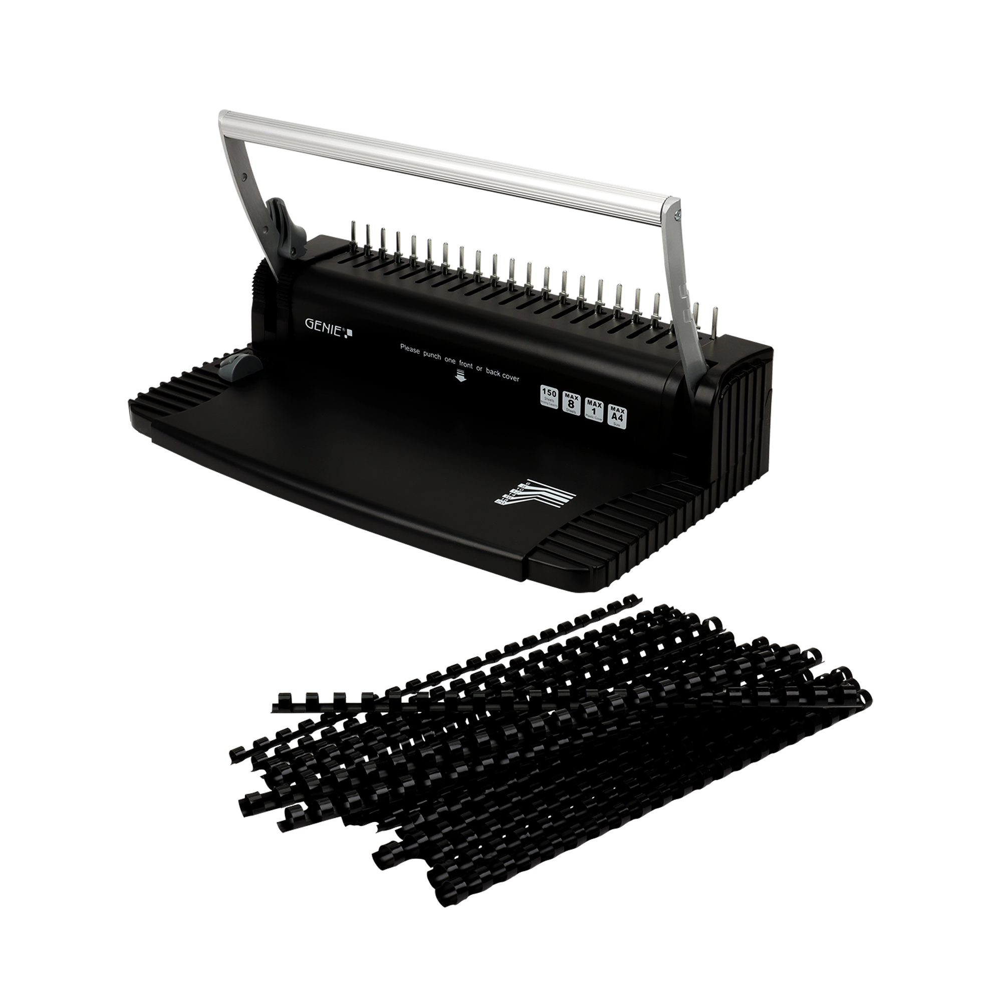 Spiral binding machine, including 20 pieces plastic binders