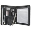 A4 Conference Folder Frankfurt in leather look and structured nylon, with removable ring binder.